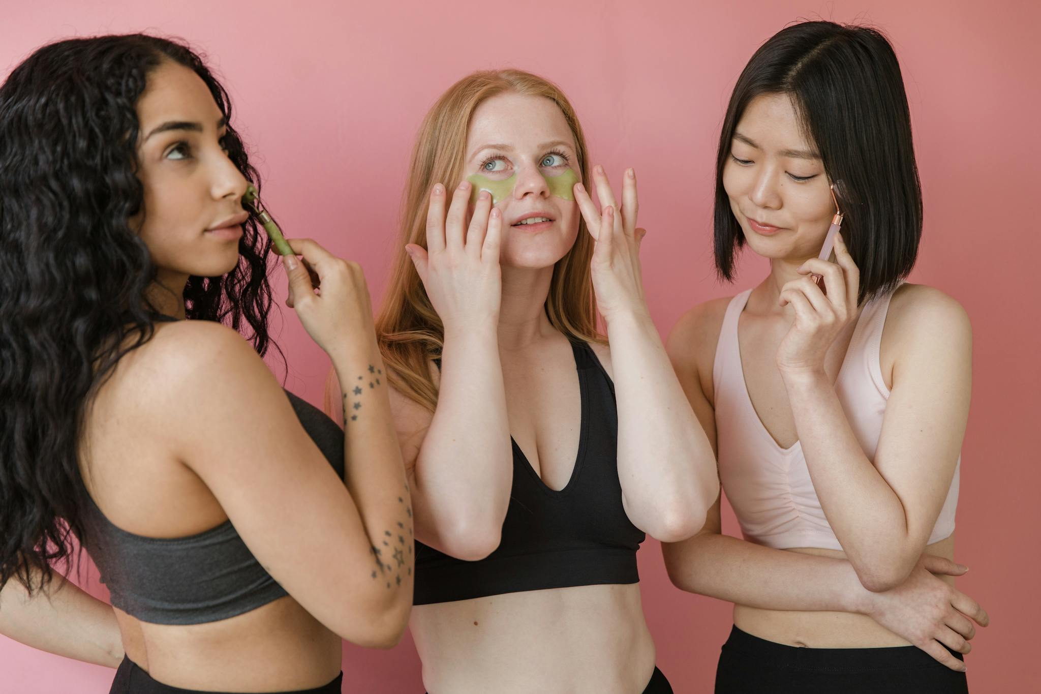 Contact 3 Silky Skin - three women of different backgrounds applying skincare
