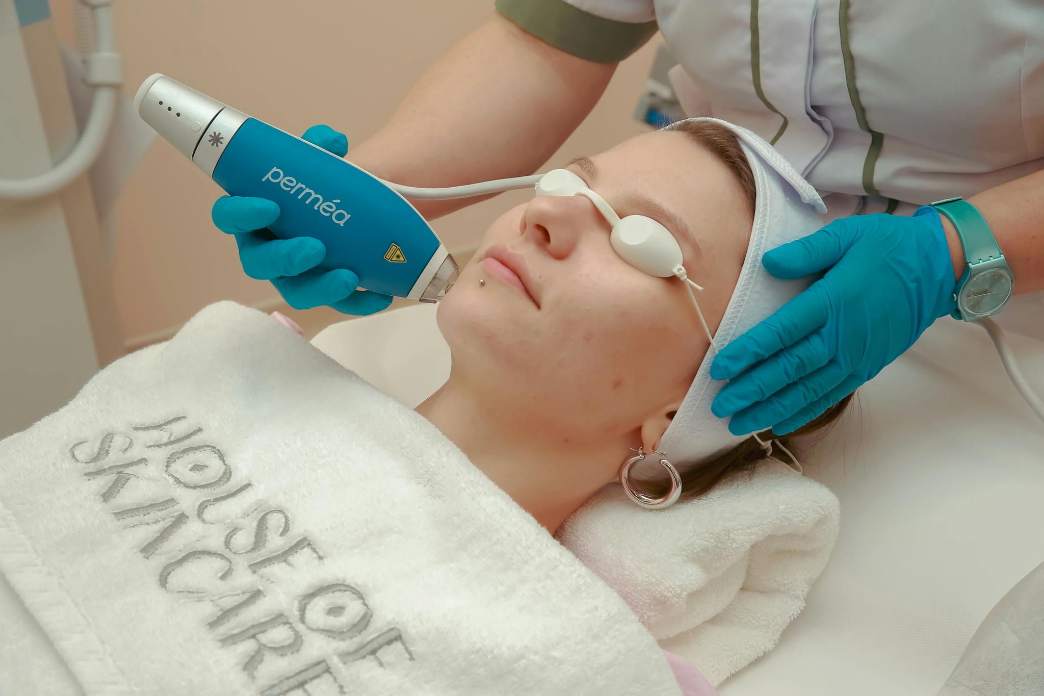 Silky Skin - woman receiving beauty treatment in spa with